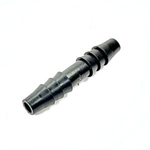 Black Plastic Barb Union Connector, 1/4"